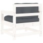 vidaXL Sillones de jardín con cojines 2 uds madera maciza pino blanco