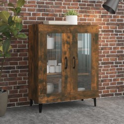 vidaXL Aparador de madera de ingeniería roble ahumado 69,5x34x90 cm