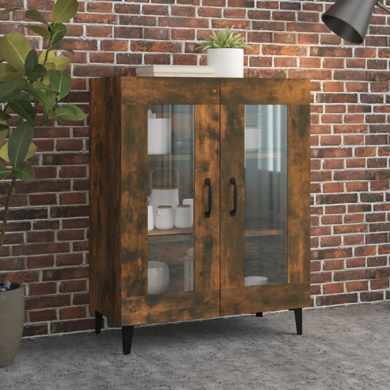 vidaXL Aparador de madera de ingeniería roble ahumado 69,5x34x90 cm