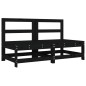 vidaXL Sofás centrales con cojines 2 uds madera maciza de pino negro vidaXL Sofás centrales con cojines 2 uds madera maciza de pino negro