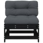 vidaXL Sofás centrales con cojines 2 uds madera maciza de pino negro vidaXL Sofás centrales con cojines 2 uds madera maciza de pino negro