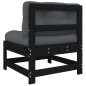 vidaXL Sofás centrales con cojines 2 uds madera maciza de pino negro vidaXL Sofás centrales con cojines 2 uds madera maciza de pino negro