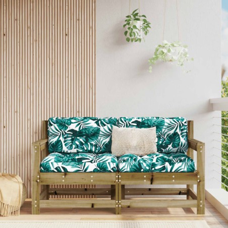 vidaXL Sillones de jardín con cojines 2 uds madera de pino impregnada