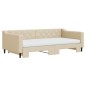vidaXL Sofá cama nido con colchón tela crema 100x200 cm vidaXL Sofá cama nido con colchón tela crema 100x200 cm