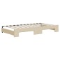 vidaXL Sofá cama nido con colchón tela crema 100x200 cm vidaXL Sofá cama nido con colchón tela crema 100x200 cm
