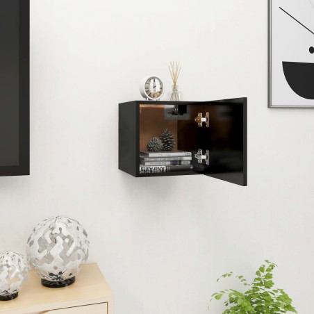 vidaXL Mueble de salón de pared negro 30,5x30x30 cm