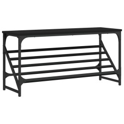 vidaXL Mueble zapatero de madera de ingeniería negro 90x30x45 cm