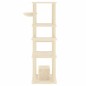 vidaXL Rascador para gatos con postes de sisal crema 154 cm