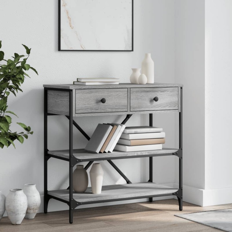 vidaXL Mesa consola madera de ingeniería gris Sonoma 75x34,5x75 cm vidaXL Mesa consola madera de ingeniería gris Sonoma 75x34,5x75 cm