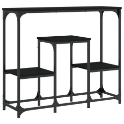 vidaXL Mesa consola de madera de ingeniería negra 89,5x28x76 cm