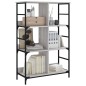 vidaXL Estantería de madera de ingeniería gris Sonoma 78,5x33x117,5 cm vidaXL Estantería de madera de ingeniería gris Sonoma 78,5x33x117,5 cm
