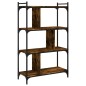 vidaXL Librería 4 estantes madera ingeniería roble ahumado 76x32x123cm vidaXL Librería 4 estantes madera ingeniería roble ahumado 76x32x123cm