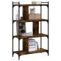 vidaXL Librería 4 estantes madera ingeniería roble ahumado 76x32x123cm vidaXL Librería 4 estantes madera ingeniería roble ahumado 76x32x123cm