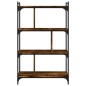 vidaXL Librería 4 estantes madera ingeniería roble ahumado 76x32x123cm vidaXL Librería 4 estantes madera ingeniería roble ahumado 76x32x123cm