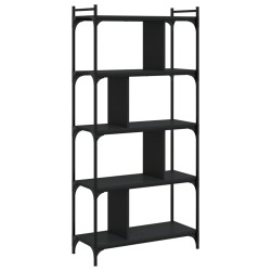 vidaXL Librería de 5 estantes madera de ingeniería negro 76x32x158 cm