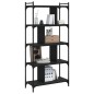 vidaXL Librería de 5 estantes madera de ingeniería negro 76x32x158 cm vidaXL Librería de 5 estantes madera de ingeniería negro 76x32x158 cm