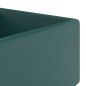 vidaXL Lavabo lujoso cuadrado rebosadero cerámica verde oscuro 41x41cm vidaXL Lavabo lujoso cuadrado rebosadero cerámica verde oscuro 41x41cm