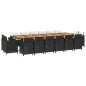 vidaXL Juego comedor jardín 17 pzas con cojines ratán sintético negro vidaXL Juego comedor jardín 17 pzas con cojines ratán sintético negro