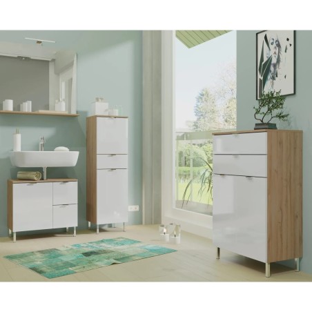 Germania Armario base lavabo GW-Mauresa 60x34x56 cm grafito y roble