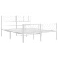 vidaXL Estructura cama metal con cabecero y estribo blanco 140x200 cm vidaXL Estructura cama metal con cabecero y estribo blanco 140x200 cm