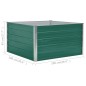 vidaXL Jardinera elevada de acero galvanizado verde 100x100x45 cm vidaXL Jardinera elevada de acero galvanizado verde 100x100x45 cm