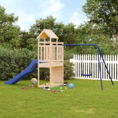 vidaXL Parque infantil de exterior madera maciza de pino