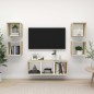 vidaXL Muebles de salón 5 pzas madera ingeniería blanco y roble Sonoma vidaXL Muebles de salón 5 pzas madera ingeniería blanco y roble Sonoma