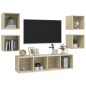 vidaXL Juego de muebles de salón 5 pzas madera ingeniería roble Sonoma