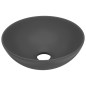 vidaXL Lavabo de cuarto de baño redondo cerámica gris oscuro vidaXL Lavabo de cuarto de baño redondo cerámica gris oscuro