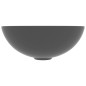 vidaXL Lavabo de cuarto de baño redondo cerámica gris oscuro vidaXL Lavabo de cuarto de baño redondo cerámica gris oscuro