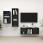 vidaXL Juego de muebles de salón 3 piezas madera ingeniería negro