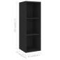 vidaXL Juego de muebles de salón 3 piezas madera ingeniería negro