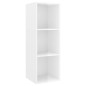 vidaXL Juego de muebles de salón 3 pzs madera ingeniería blanco brillo