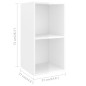 vidaXL Juego de muebles de salón 3 pzs madera ingeniería blanco brillo