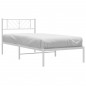 vidaXL Estructura de cama de metal con cabecero blanco 107x203 cm vidaXL Estructura de cama de metal con cabecero blanco 107x203 cm