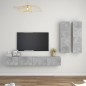 vidaXL Set muebles de salón TV 4 pzas madera ingeniería gris hormigón