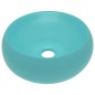 vidaXL Lavabo de lujo redondo cerámica verde claro mate 40x15 cm 