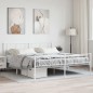 vidaXL Estructura cama metal con cabecero y estribo blanco 200x200 cm vidaXL Estructura cama metal con cabecero y estribo blanco 200x200 cm