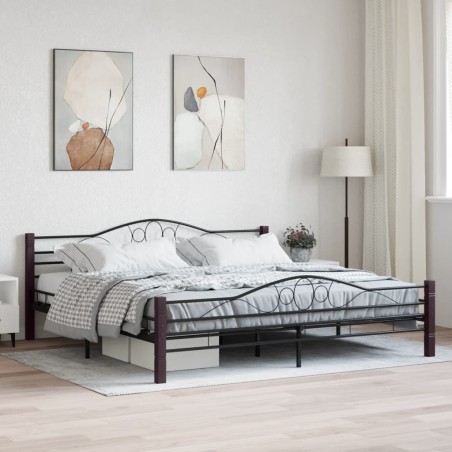vidaXL Estructura de cama de metal negra 180x200 cm