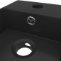 vidaXL Lavabo con rebosadero cerámica negro mate vidaXL Lavabo con rebosadero cerámica negro mate