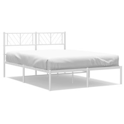 vidaXL Estructura de cama de metal con cabecero blanca 150x200 cm