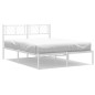 vidaXL Estructura de cama de metal con cabecero blanca 150x200 cm