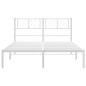 vidaXL Estructura de cama de metal con cabecero blanca 150x200 cm