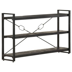 vidaXL Estantería de 3 niveles madera maciza mango negro 140x30x80 cm