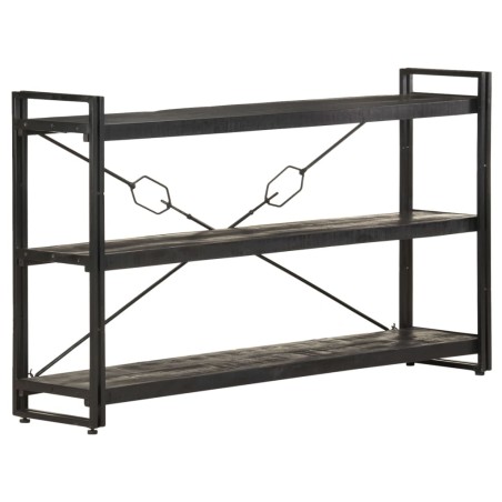 vidaXL Estantería de 3 niveles madera maciza mango negro 140x30x80 cm