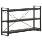 vidaXL Estantería de 3 niveles madera maciza mango negro 140x30x80 cm vidaXL Estantería de 3 niveles madera maciza mango negro 140x30x80 cm