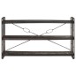 vidaXL Estantería de 3 niveles madera maciza mango negro 140x30x80 cm vidaXL Estantería de 3 niveles madera maciza mango negro 140x30x80 cm