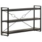 vidaXL Estantería de 3 niveles madera maciza mango negro 140x30x80 cm vidaXL Estantería de 3 niveles madera maciza mango negro 140x30x80 cm