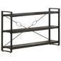 vidaXL Estantería de 3 niveles madera maciza mango negro 140x30x80 cm vidaXL Estantería de 3 niveles madera maciza mango negro 140x30x80 cm