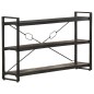 vidaXL Estantería de 3 niveles madera maciza mango negro 140x30x80 cm vidaXL Estantería de 3 niveles madera maciza mango negro 140x30x80 cm